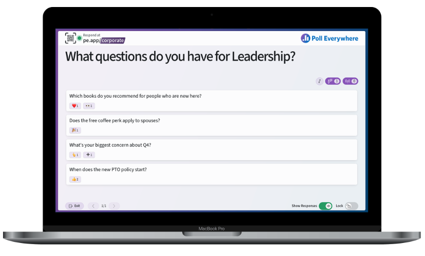 Poll Everywhere Q&A poll for leadership town halls Poll Everywhere Q&A poll for leadership town halls