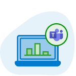 illustration of laptop with microsoft teams icon