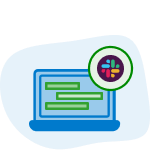 illustration of laptop with slack icon