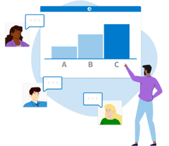 illustration of man reviewing bar graph
