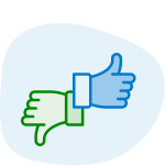 icon of thumbs up and down